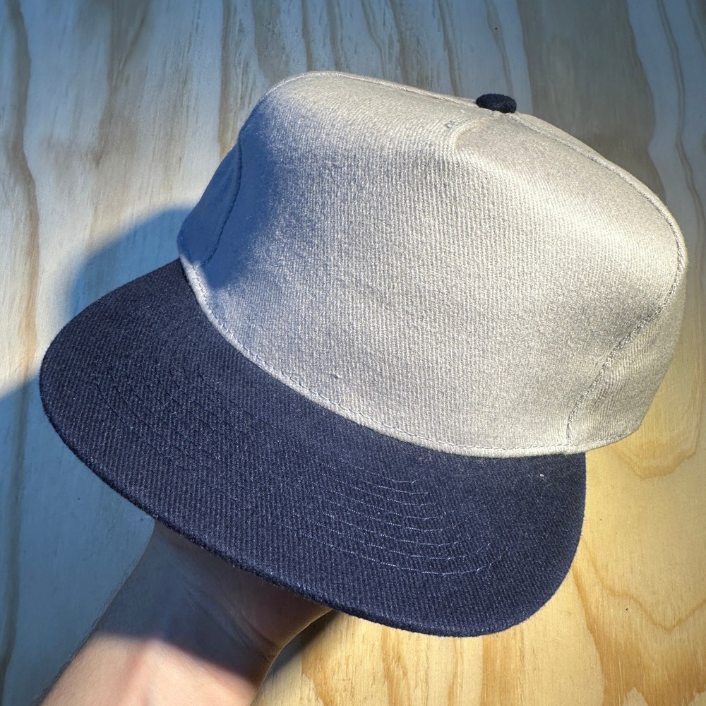 Otto Cap Mens Grey Navy Two Tone Snapback Hat Flat Bill Adjustable Strap